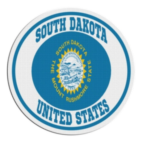 Parche Circular Escudo Usa Dakota Del Sur