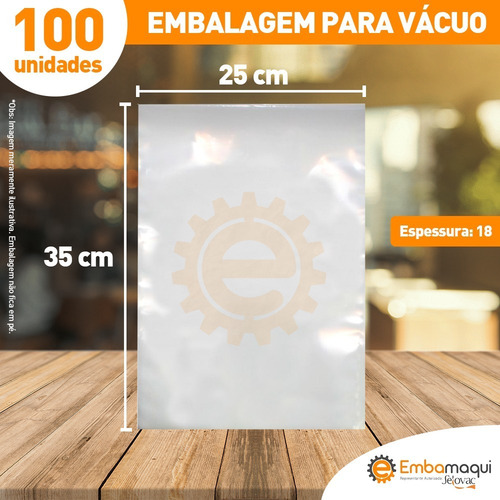 Imagem 1 de 7 de Embalagens A Vácuo Sacos 25x35x180 C/ 100 Unidades