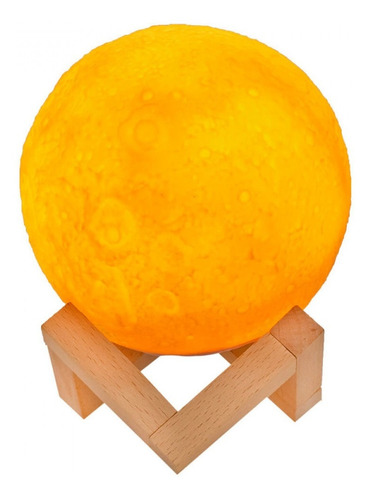 Luminária Lua Cheia 3d C/ Bateria Recarregável Abajur Touch Cor da estrutura Branco