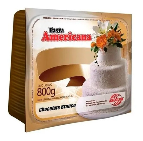 Pasta Americana Sabor Chocolate Branco 800g Arcolor Promoção