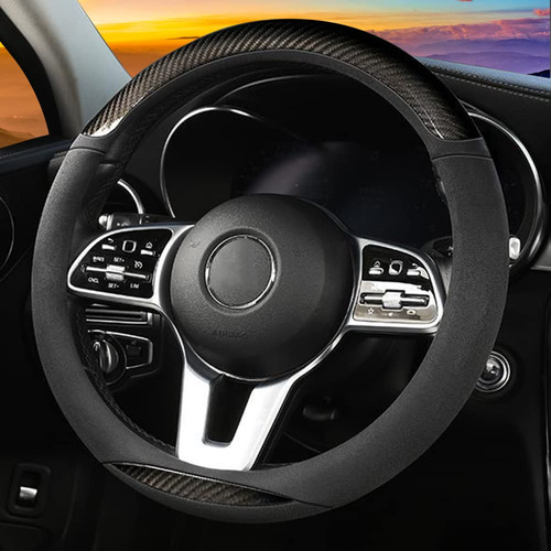 Funda Universal Fibra Carbono Para Volante Automovil