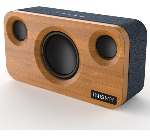 Insmy Altavoz Bluetooth Super Grave 25 W Madera Bambu Para