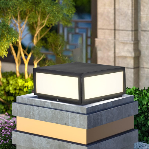 Lámpara De Pilar Con Bombilla Led E26 Ip55 Para Patio Y Jard