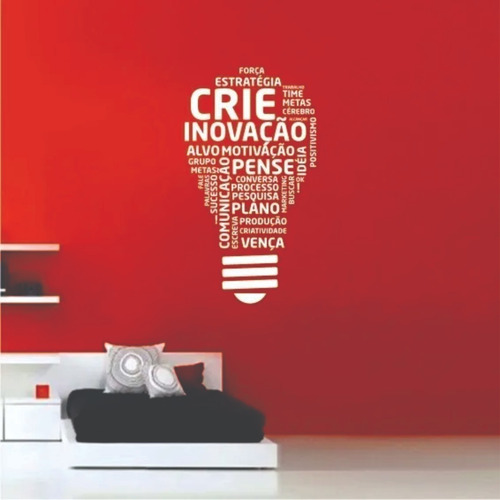 Adesivo De Parede Lampada Ideias 100x55 Cm