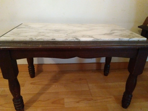 Imagen 4 de 4 de Mesa De Marmol Y Madera Para Sala