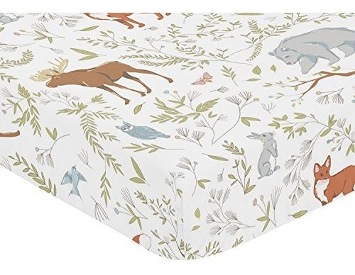 Sweet Jojo Designs Lamina De Cuna Para Woodland Toile Babyt