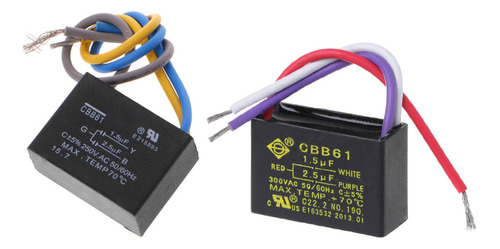 Condensador Cbb61 De 1,5 Uf+2,5 Uf, 3 Cables, Ac, 250 V, 50/