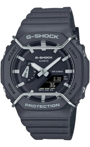 Reloj Casio G-shock Ga-2100pts-8a Original E-watch Color de la correa Gris Color del bisel Gris Color del fondo Gris