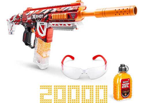 Lanzador De Dardos De Hidrogel Zuru X-shot Hyper Gel Con Gafa De Proteccion + 20000 Municiones De Hidrogel