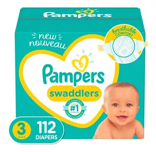 Pampers Swaddlers Talla 3, 112 Pañales Unisex