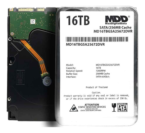 Mdd 16tb Rpm 256mb Caché Sata 6.0gb/s 3.5 Pulgadas Disco D. Color Plateado