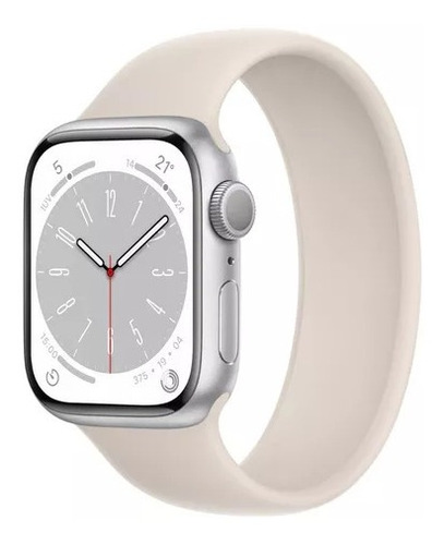 Apple Watch Series 8 Gps Aluminio Correa Blanca 41mm Color de la caja Blanco Color de la correa Correa Deportiva Blanca Color del bisel Blanco