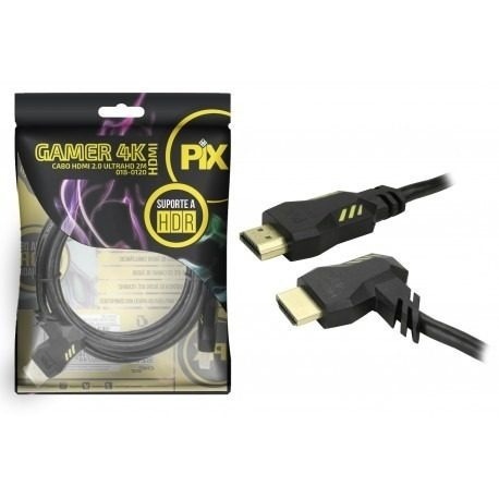 Cabo Hdmi Pix  2.0 4k Gamer Plug 90 Gr 2m 018-0120