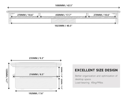 Soporte Para Monitor Doble, Soporte Acrílico Para Computador