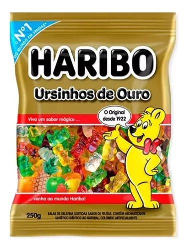 Kit 12 Bala Haribo Ursinhos De Ouro Frutas 220 G