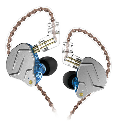 Auriculares Zsn Pro Hifi Bass, Con Monitor Intraural (azules