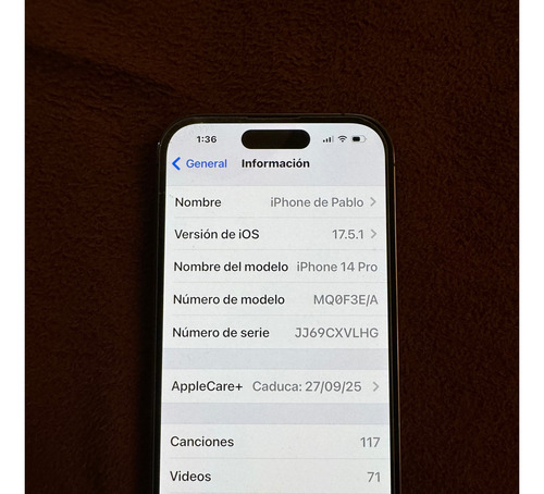Apple iPhone 14 Pro (128 Gb) - Morado Oscuro Color Violeta (Usado)