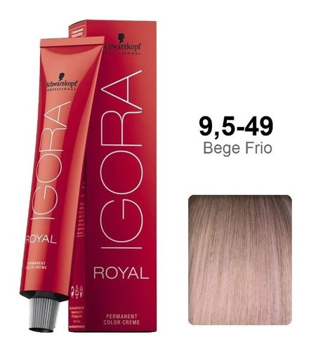 Tintura Schwarzkopf Professional  Igora royal Igora Royal Coloração Schwarzkopf 9-5-49 Bege Frio 60g tom 9.5.49 bege frio para cabelo