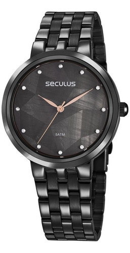 Relógio Seculus Feminino 77030lpsvps4 Fashion Black