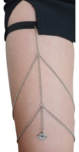 Body Chain De Pierna -leg Chain- Liga En Color Plateado 