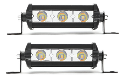 Barra Led Mini Slim 3led Dual Color +strobo Potente 2pcs