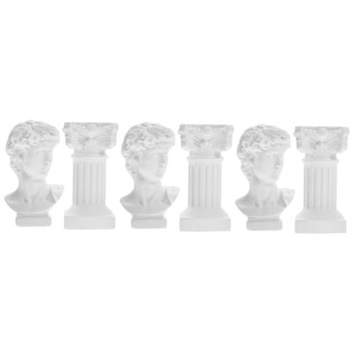 Busto De David: Set De 3 Esculturas Blancas