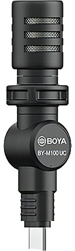 Micrófono externo Boya BY-M100uc para dispositivos USB C, color negro