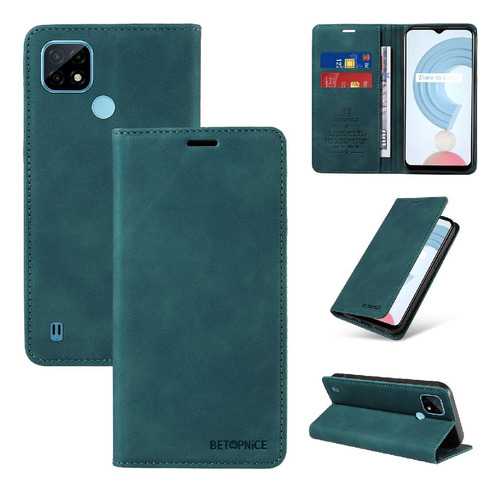 Funda Para Realme C21/c21y/c25y Folio Magnético Protector Pu