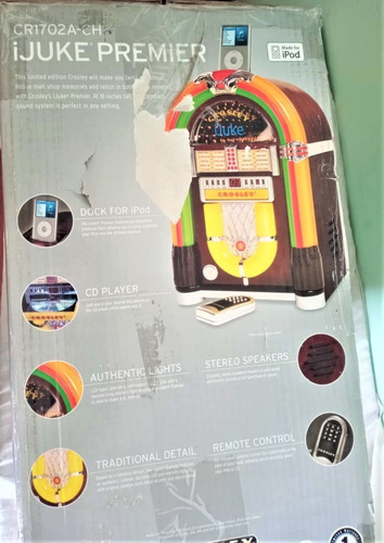 Ijuke Crosley Mini Rockola - iPod Dock+cd Player+bluetooth