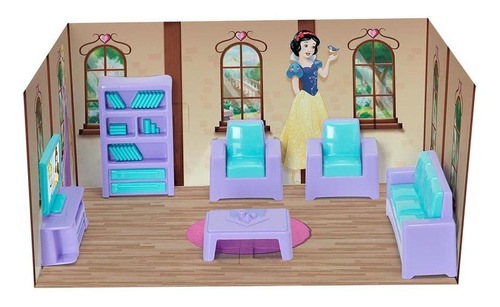 Imagem 1 de 5 de Casinha Boneca Brinquedo Mini Sala Princesas Disney Mielle