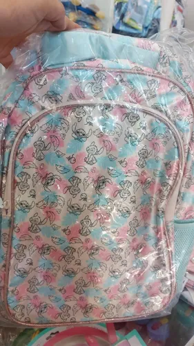 Mochila De Viaje Y Escolar Stitch Viral Satin Disney Colegio