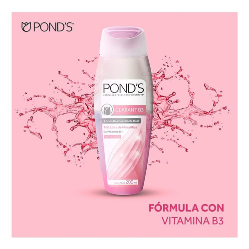 2 Pzas De Pond's Desmaquillante Locion Clarant B3 200 Ml