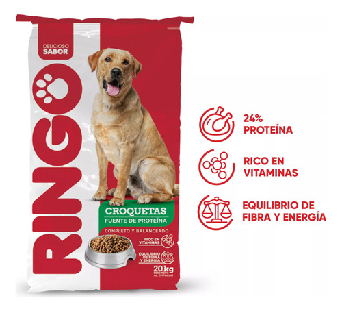 Alimento Seco Perro Ringo Original Adulto 20 Kg