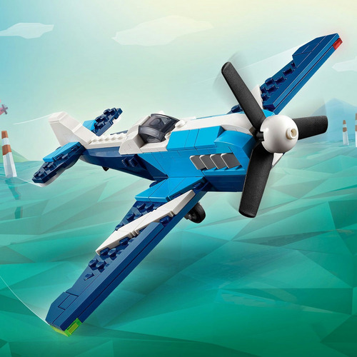 LEGO® Creator 3en1 Aeronave: Avión de Carreras 31160; Juguete transformable en un jet o un helicóptero, juego de vehículos, idea de regalo para niños y niñas de 7 años o más
