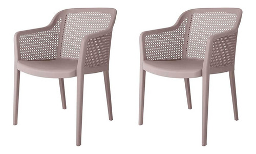 Silla Cómoda Para Comedor/terraza De Polipropileno, Set De 2