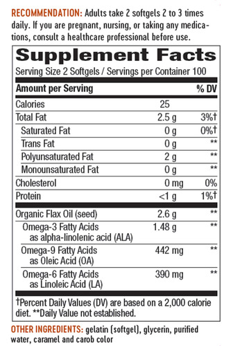 Nature's Way Efagold Flax Oil Max Strength Cold Pressed 1300