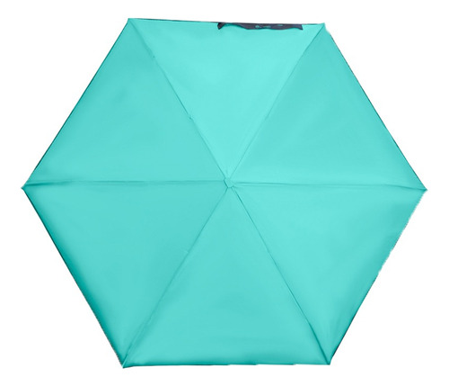Sombrilla Plegable Paraguas Automático De Bolsillo 6varillas Color Menta Diseño De La Tela Liso