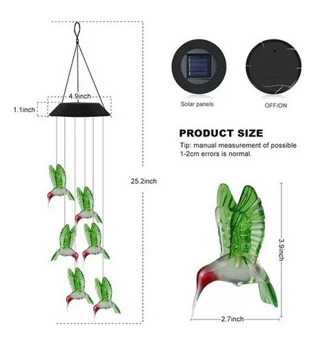 Lámpara Corporal Luminosa Con Forma De Colibrí, Luces De Pai