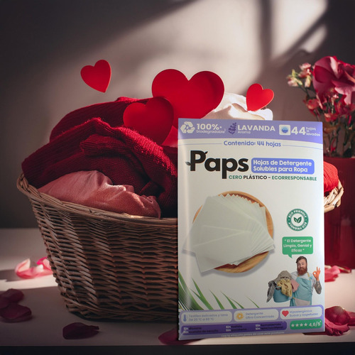 3pack Paps Detergente en tiras lavanda 132ct