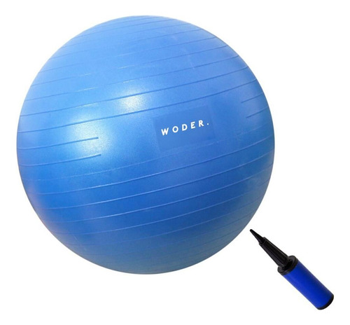 Bola De Ginástica Suíça 55cm Woder Pilates Funcional Treino Cor Azul