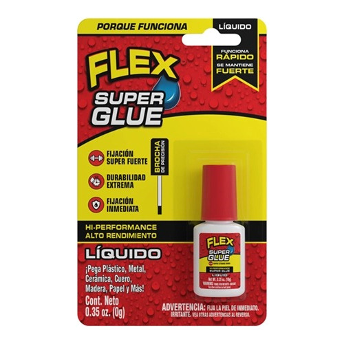 Flex Super Glue Líquido Brocha 10gr Pega Loca