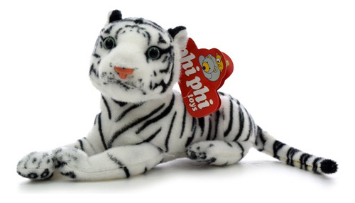 Peluche Tigre Blanco Echado 24cm - Orig. Phi Phi Toys