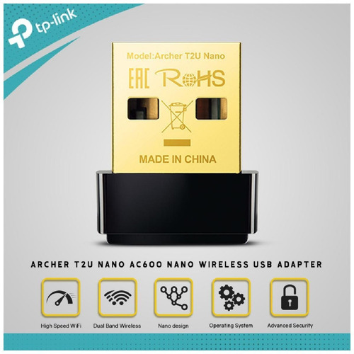 Imagen 2 de 10 de Adaptador De Red Tp-link Wifi Usb Banda Dual Archer T2u Nano