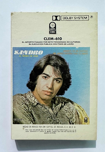 Sandro Cassette El Deseo De Vivir 1975