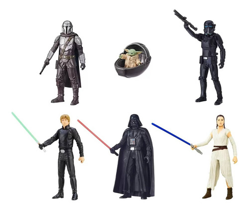 Set 6 Figuras Star Wars - The Mandalorian Hasbro Disney