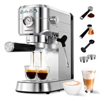 Comprar Cafetera Espresso 20 Bar, Máquina Espresso Con Vaporizador Profesional, Compatible Con Café Molido\u002Fcápsulas Nespresso, Compacta Cafetera Para Hogar,capuchino, Latte, Macchiato，Acero Inoxidable