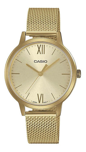 Reloj Casio Mujer Ltp-e157mg-9adf Color De La Correa Dorado Color Del Bisel Dorado Color Del Fondo Dorado