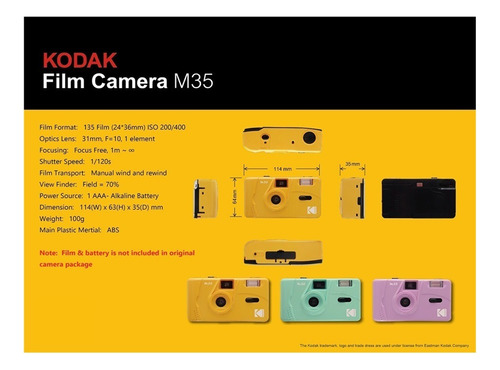 Película Azul De La Cámara 135 De Kodak M35 Con La Máquina R