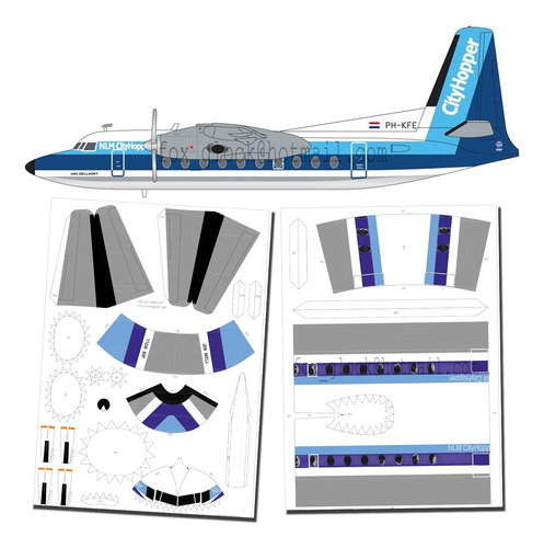 Fokker F27-500 Friendship Nlm Cityhopper 1.57 Papercraft
