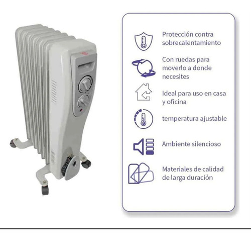 Calentador Ambiente De Aceite Piso Al 1500w Iusa (Usado)